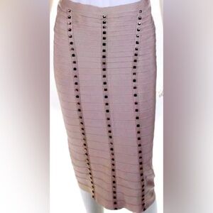 Rare Herve Leger studded bodycon skirt size small